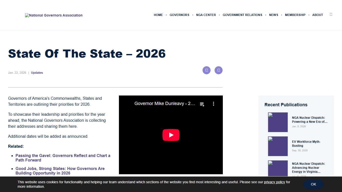 State of the State – 2026 - National Governors Association